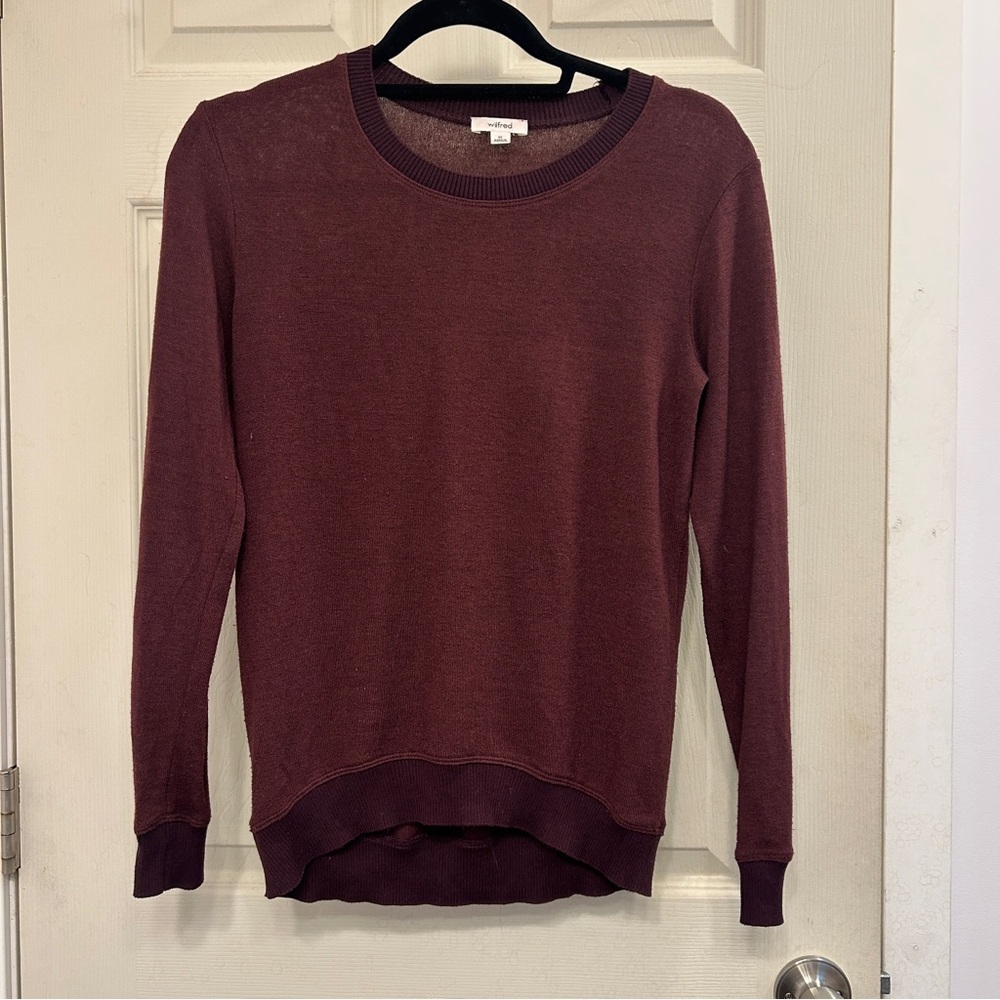 Wilfred Deep Burgundy Crew Neck Sweater